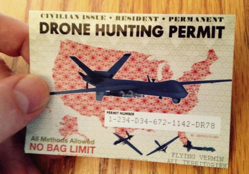 $25 drone hunting license for residents 21 year of age, valid for one year.
