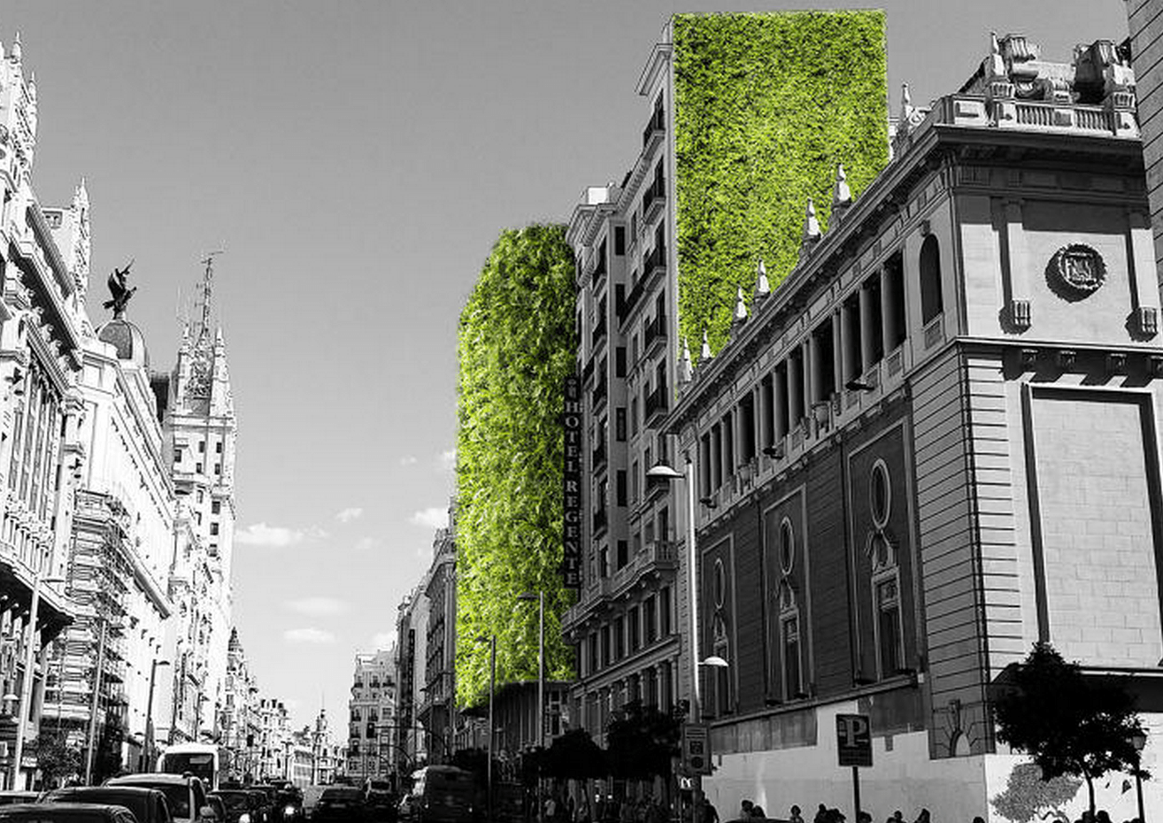 green facade building madrid