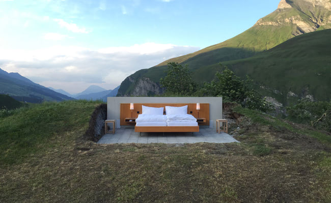 Open air hotel in Switzerland offers panoramic view 