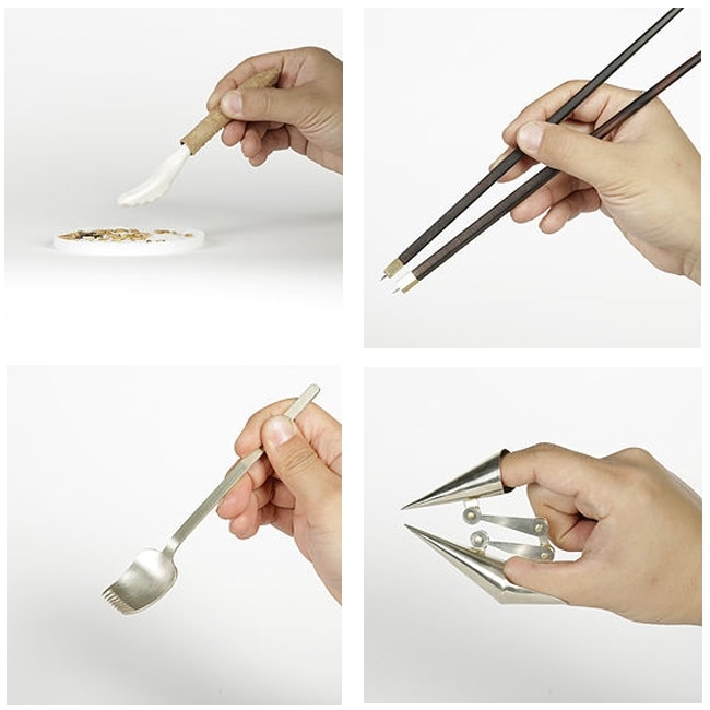 Designer Wataru Kobayashi created a picnic cutlery set to promote eating insects.