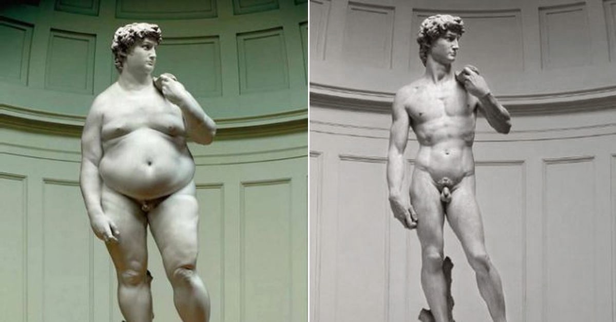 Visual of Michelangelo's David After his Stay in the US