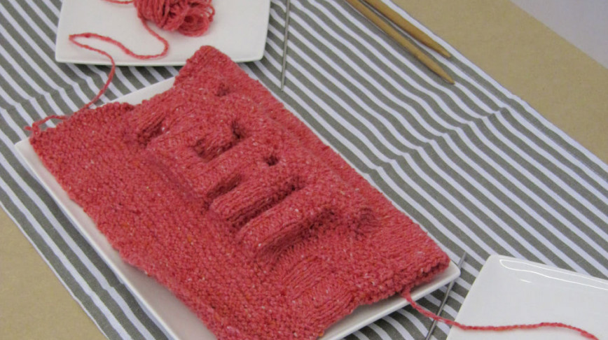 Visual of Eating In-Vitro: Knitted Meat