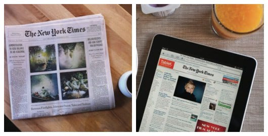 Visual of Analogue vs Digital: News, Now and Then