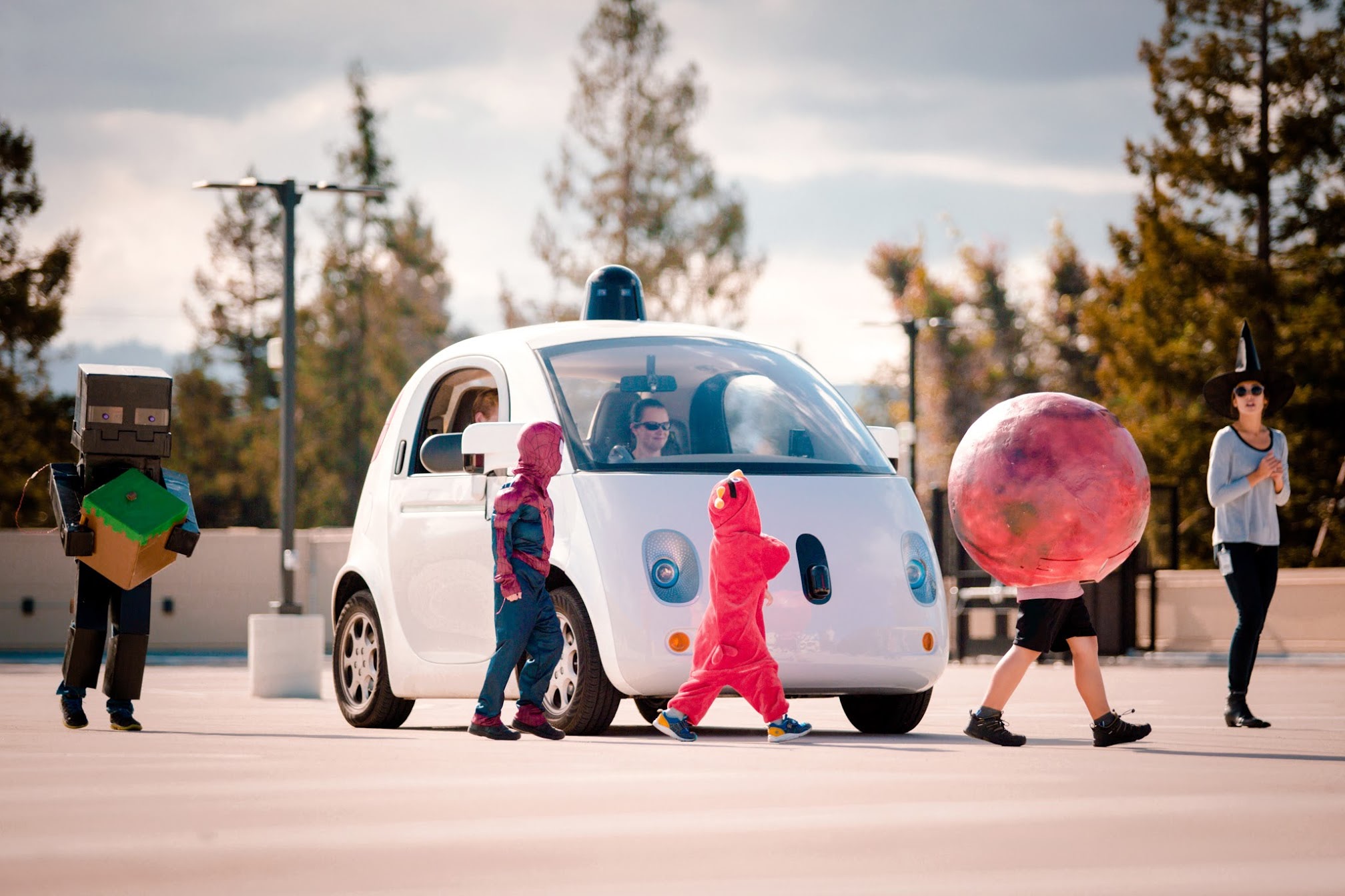Visual of Self-Driving Cars Practice Kids Recognition