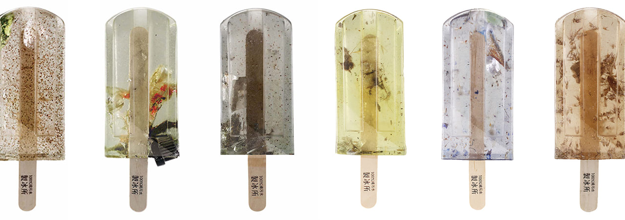 Visual of Polluted Water Popsicles