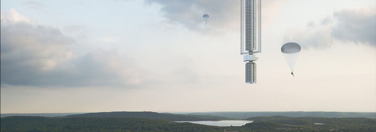 Visual of Skyscraper Hanging from the Sky