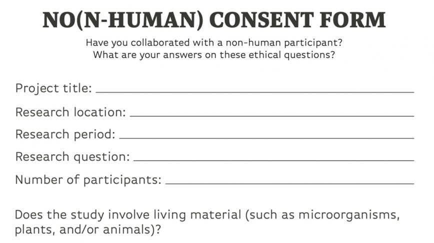Visual of The No(nhuman) Consent Form