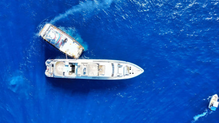 Visual of Saving the oceans by sinking a 1980's superyacht
